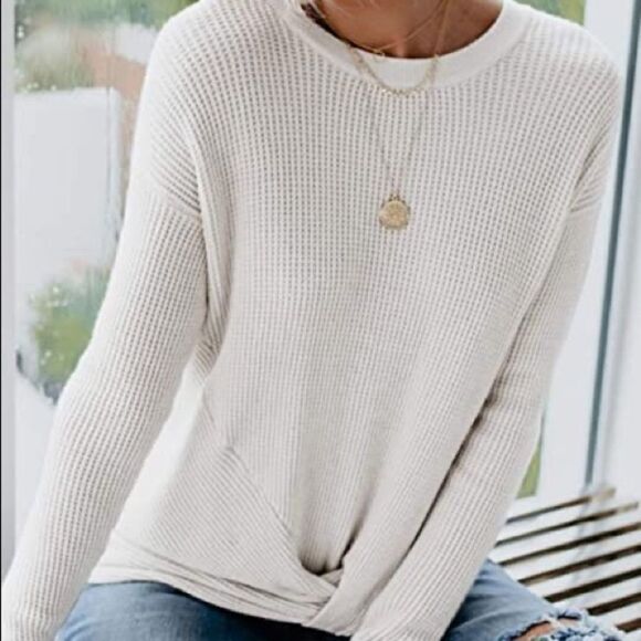 ✨Long Sleeve Sweater Twist Knot Front Pullover✨ - Picture 2 of 7